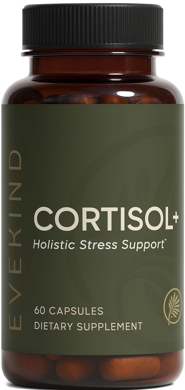 EVEKIND Cortisol Manager + Women’s Stress Relief & Hormone Balance Supplement – Adrenal Support for Mood, Focus & Energy – KSM-66® Ashwagandha, Rhodiola, L-Theanine – Vegan, Non-GMO, 60 Capsules - Maple Wellness Supplements