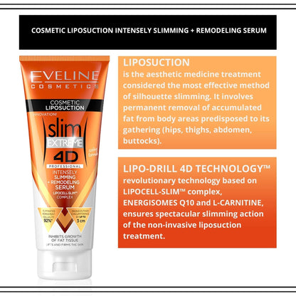 Eveline Slim Extreme 4D Liposuction Body Serum, 8.80 Fluid Ounce - Maple Wellness Supplements