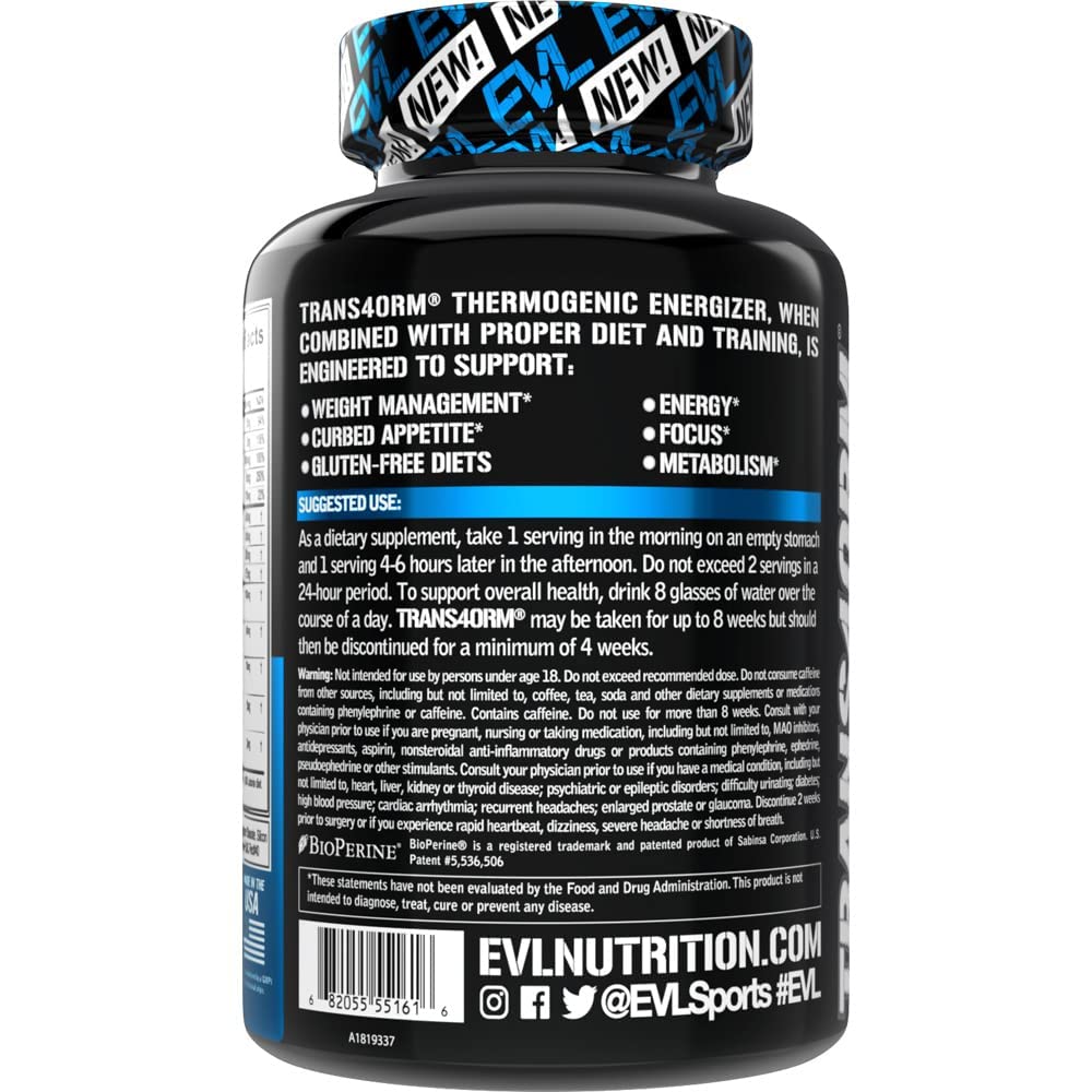 EVL Thermogenic Fat Burner Support - Fast Acting Weight Loss Energy and Appetite - Maple Wellness Supplements