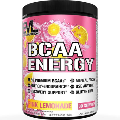Evlution EVL BCAAs Amino Acids Powder - BCAA Energy Pre Workout Powder for Muscle Recovery Lean Growth and Endurance - Rehydrating Post Workout Recovery - Maple Wellness Supplements