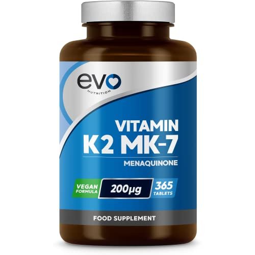 EVO NUTRITION Vitamin K2 MK-7 200mcg | 365 Vegetarian and Vegan Tablets - Maple Wellness Supplements