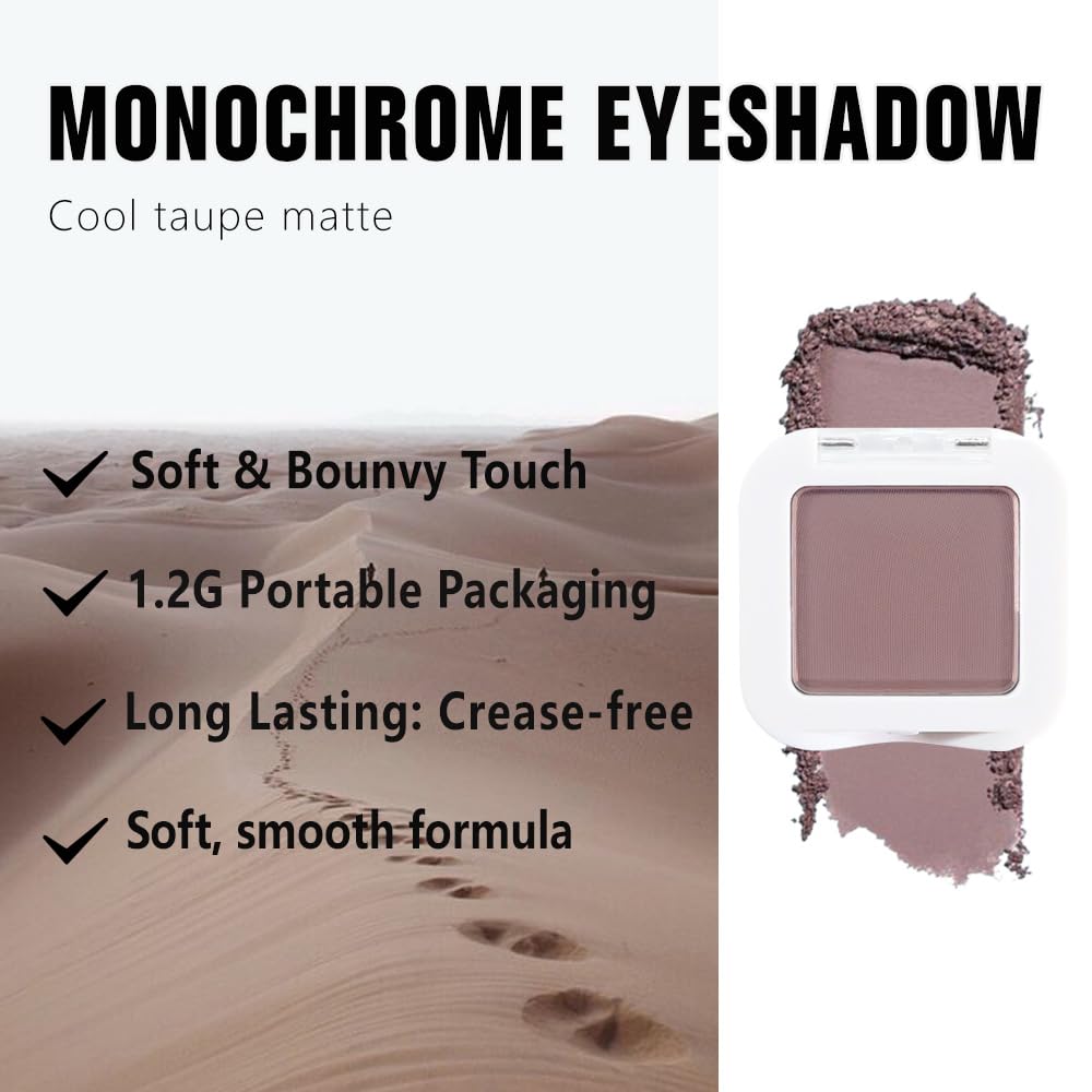 evpct Mauve Taupe Plum Matte Single Eye Shadow Palette Makeup for Older Women, Plum Lavender Purple Natural Cream Eyeshadow Palette for Green Eyes, High Pigment Mini Monochrome Eyeshadow - Maple Wellness Supplements