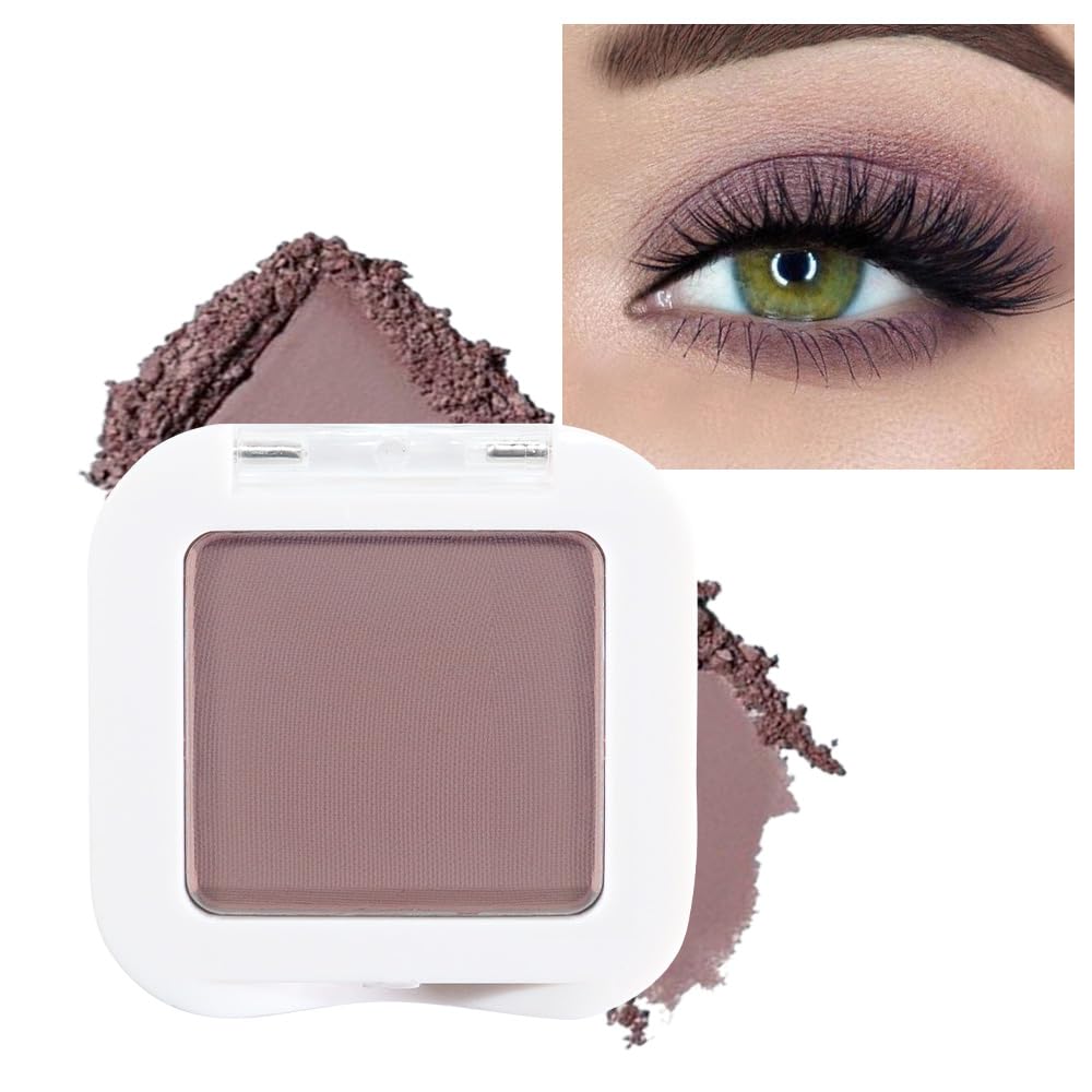 evpct Mauve Taupe Plum Matte Single Eye Shadow Palette Makeup for Older Women, Plum Lavender Purple Natural Cream Eyeshadow Palette for Green Eyes, High Pigment Mini Monochrome Eyeshadow - Maple Wellness Supplements