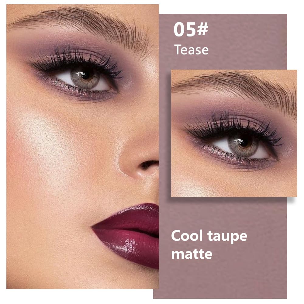evpct Mauve Taupe Plum Matte Single Eye Shadow Palette Makeup for Older Women, Plum Lavender Purple Natural Cream Eyeshadow Palette for Green Eyes, High Pigment Mini Monochrome Eyeshadow - Maple Wellness Supplements