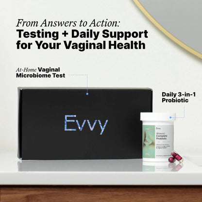 Evvy Women's 3-in-1 Complete Probiotic I Daily Probiotic Supplement to Reduce Bloating I Supports Gut, Urinary & Vaginal Health | Includes Vaginal Probiotics for Feminine Care | 30 Day Supply - Maple Wellness Supplements