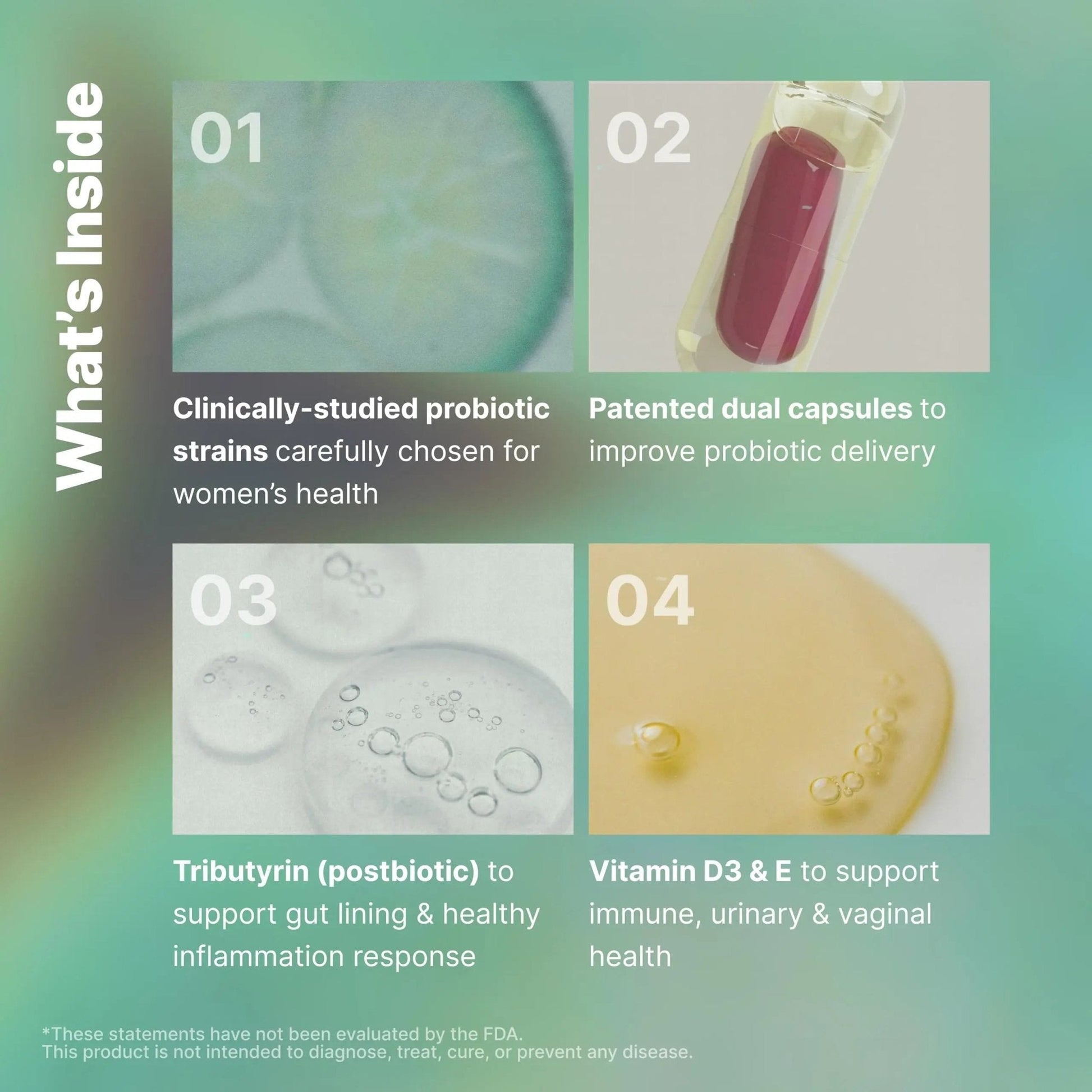Evvy Women's 3-in-1 Complete Probiotic I Daily Probiotic Supplement to Reduce Bloating I Supports Gut, Urinary & Vaginal Health | Includes Vaginal Probiotics for Feminine Care | 30 Day Supply - Maple Wellness Supplements
