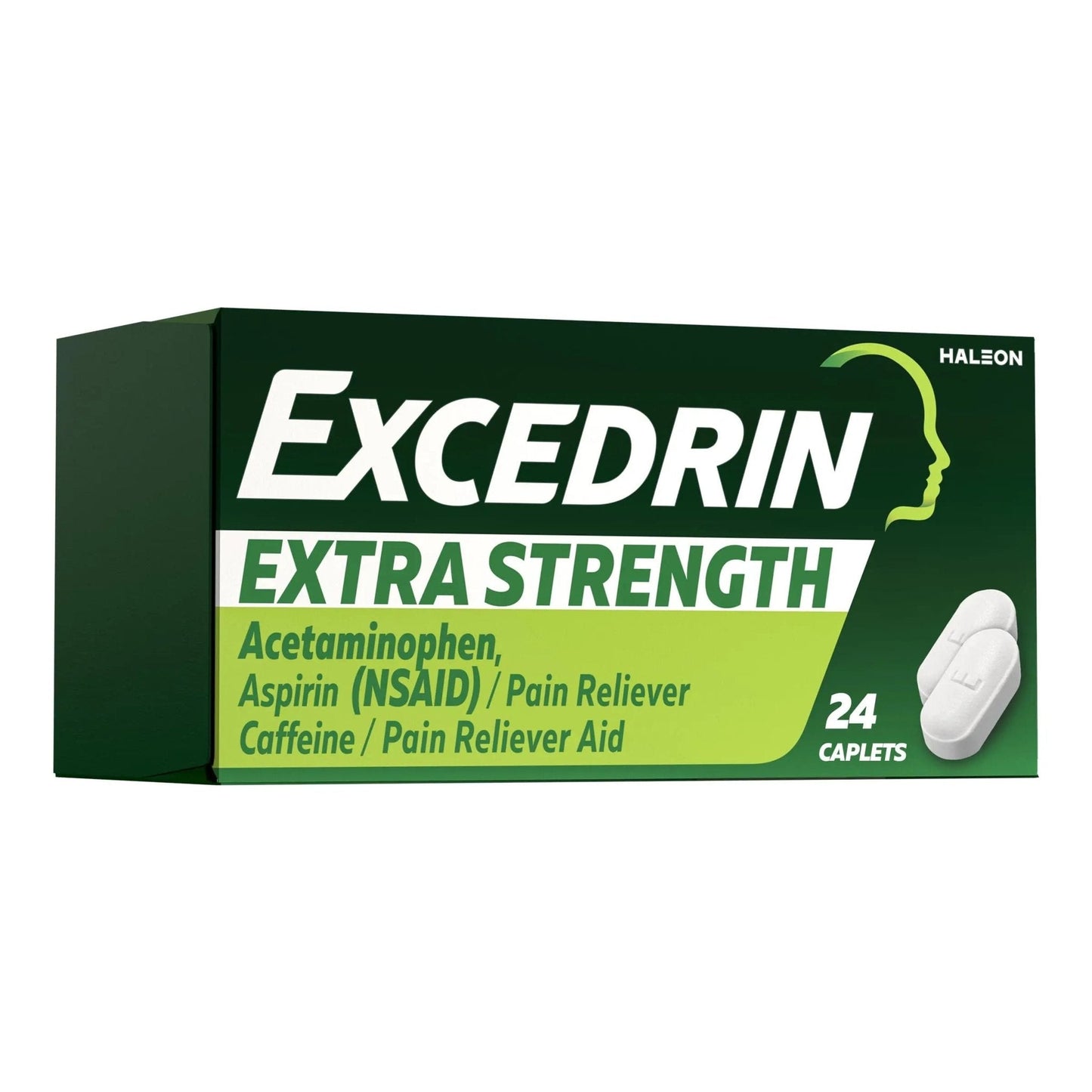 Excedrin Extra Strength Caplets for Headache Pain Relief, Acetaminophen 250mg, Aspirin 250mg, Caffeine 65mg, Pain Reliever, 24 count - Maple Wellness Supplements