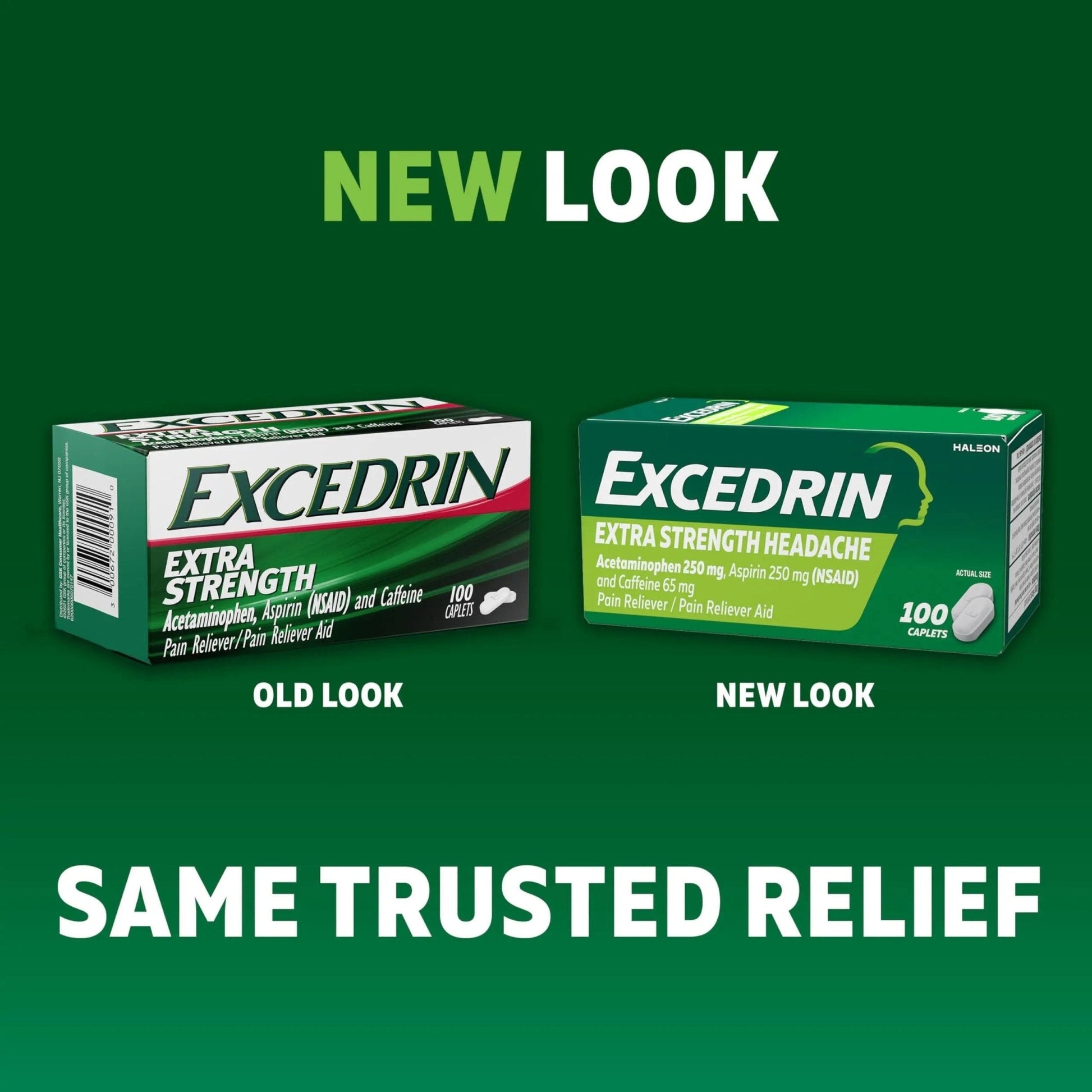 Excedrin Extra Strength Pain Relief Caplets – Headache Relief – 100 Count - Maple Wellness Supplements