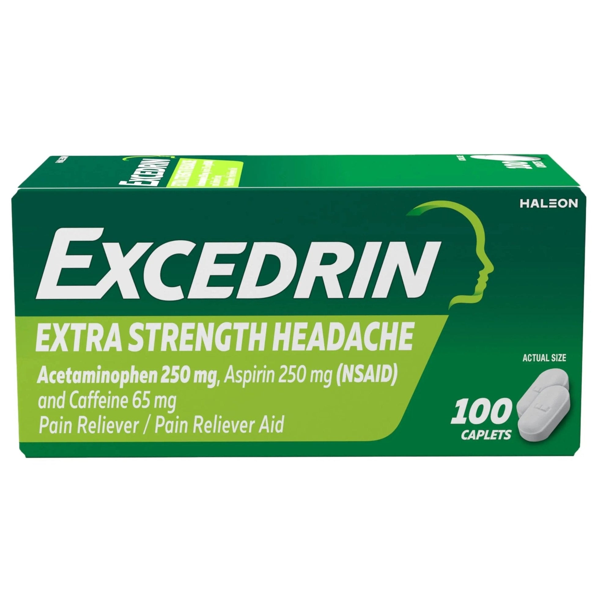 Excedrin Extra Strength Pain Relief Caplets – Headache Relief – 100 Count - Maple Wellness Supplements