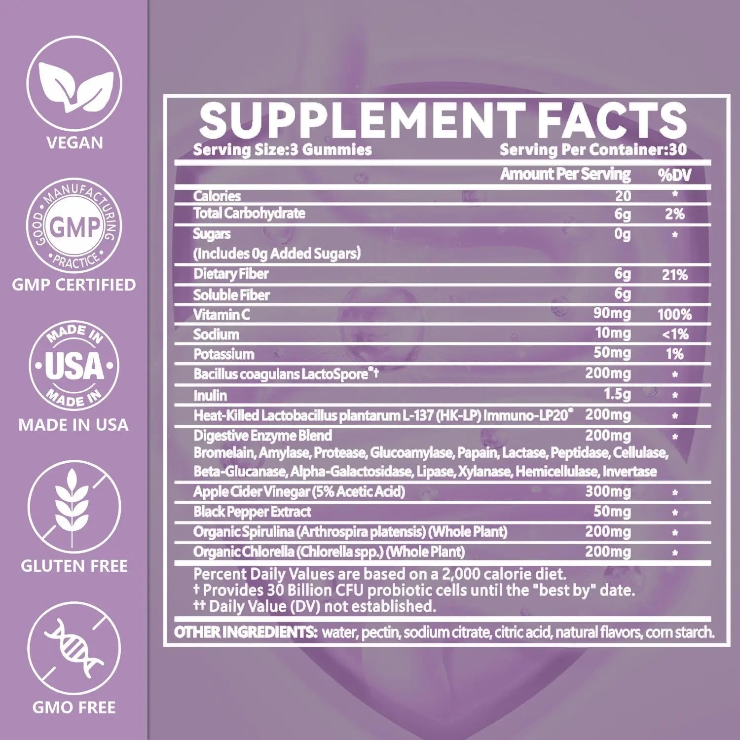 exdoo 3-in-1 Probiotic Gummies Prebiotic+Probiotic+Postbiotic with Organic Spirulina Chlorella Immune Gut & Digestive Support 90 Count - Maple Wellness Supplements
