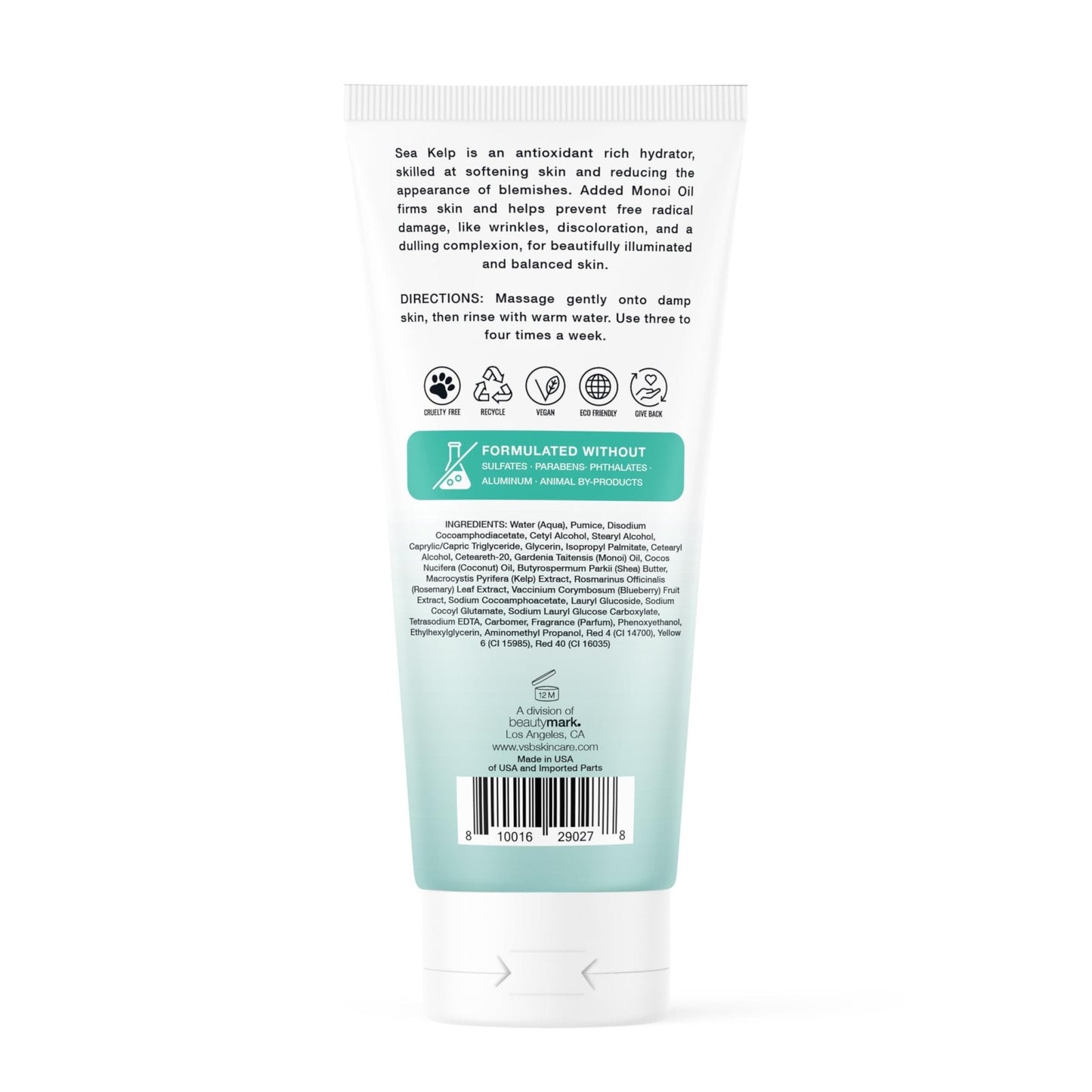 Exfoliating Face Scrub with Monoi Oil & Sea Kelp – Clarifying & Firming Facial Exfoliator with Natural Pumice – Vegan, Paraben-Free, 5.1 fl oz - Maple Wellness Supplements