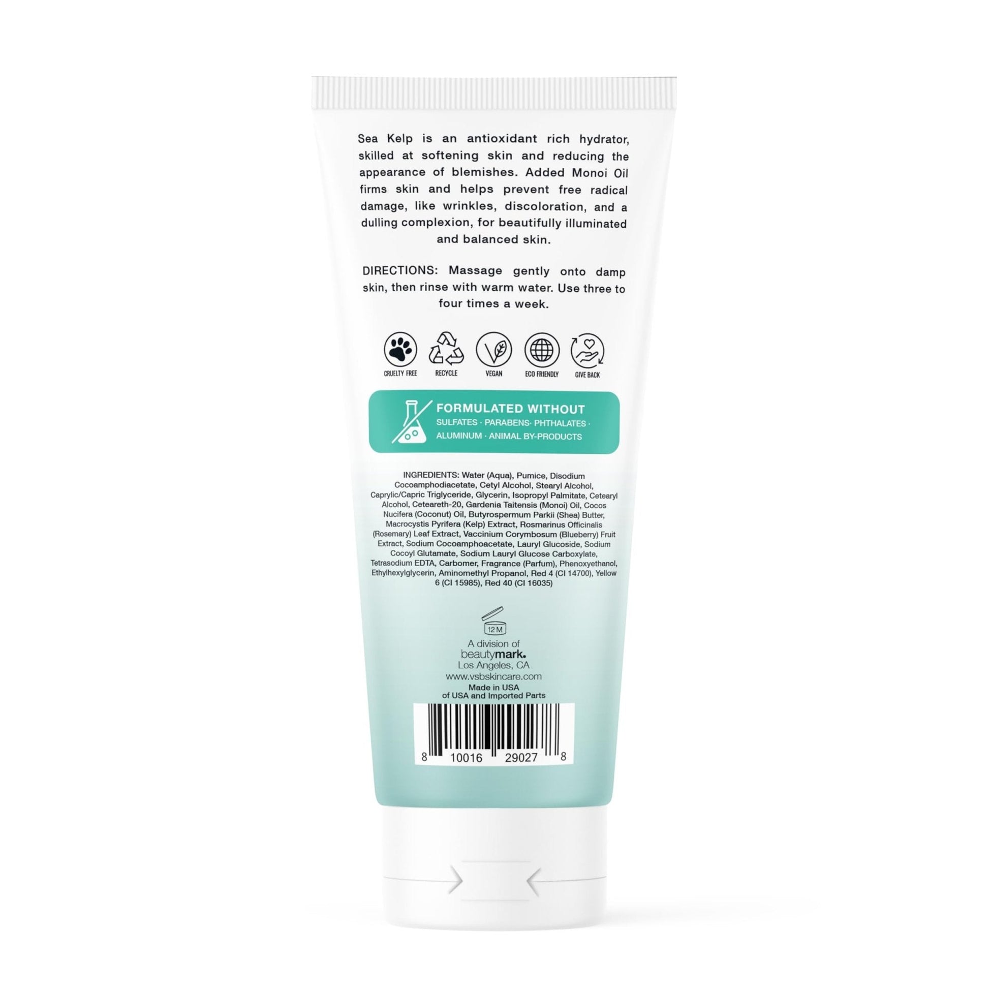 Exfoliating Face Scrub with Monoi Oil & Sea Kelp – Clarifying & Firming Facial Exfoliator with Natural Pumice – Vegan, Paraben-Free, 5.1 fl oz - Maple Wellness Supplements