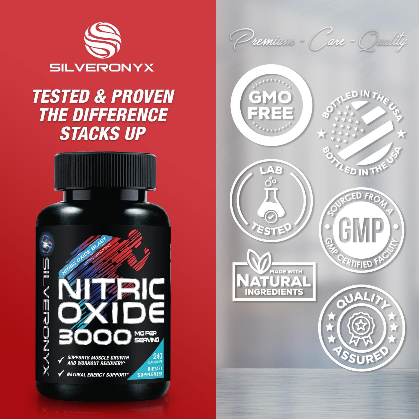 Extra Strength Nitric Oxide Booster - 3X Strength L-Arginine AKG & Citrulline Malate - Men & Women Premium Pre Workout Nitric Booster - Natural Energy & Muscle Support - Maple Wellness Supplements