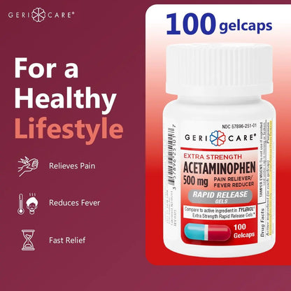 Extra Strength Rapid Release Pain Relief Gelcaps, 100count - Maple Wellness Supplements
