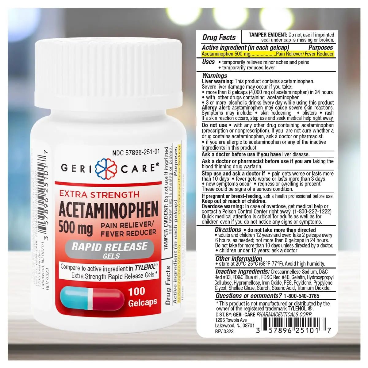 Extra Strength Rapid Release Pain Relief Gelcaps, 100count - Maple Wellness Supplements