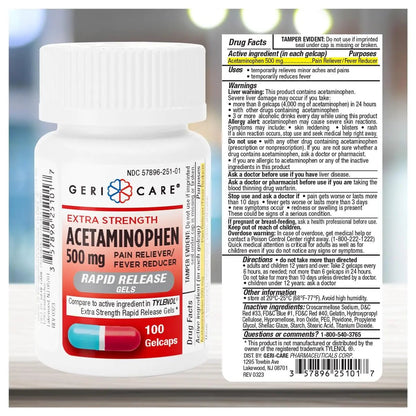 Extra Strength Rapid Release Pain Relief Gelcaps, 100count - Maple Wellness Supplements