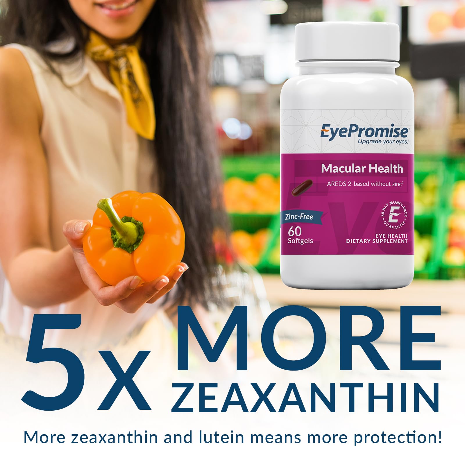 EyePromise Macular Health Eye Vitamin - 60 Softgels, 30-Day Supply - Zinc-Free Eye Health Support with Zeaxanthin, - Maple Wellness Supplements