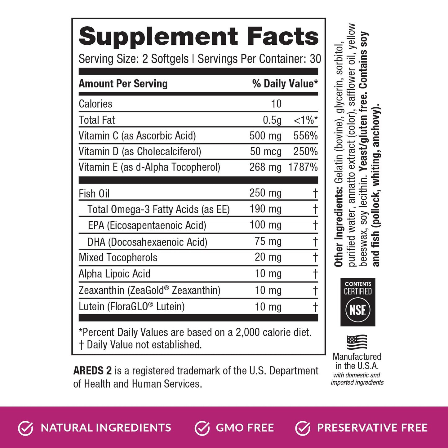 EyePromise Macular Health Eye Vitamin - 60 Softgels, 30-Day Supply - Zinc-Free Eye Health Support with Zeaxanthin, - Maple Wellness Supplements
