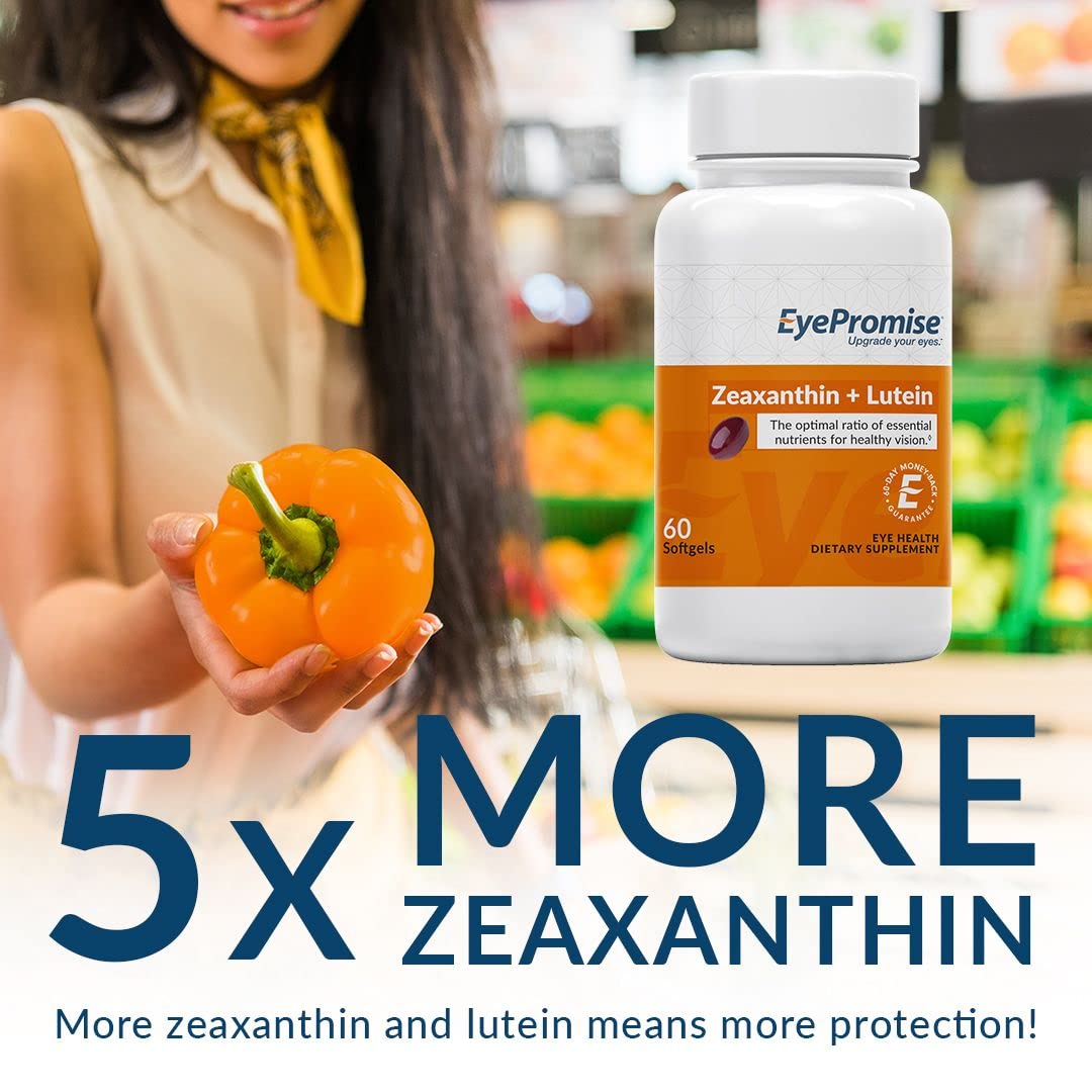 EyePromise Zeaxanthin + Lutein Eye Vitamin - 60 Softgels Capsules Made with Natural Ingredients for Diets Including Gluten Free and Vegetarian - Maple Wellness Supplements