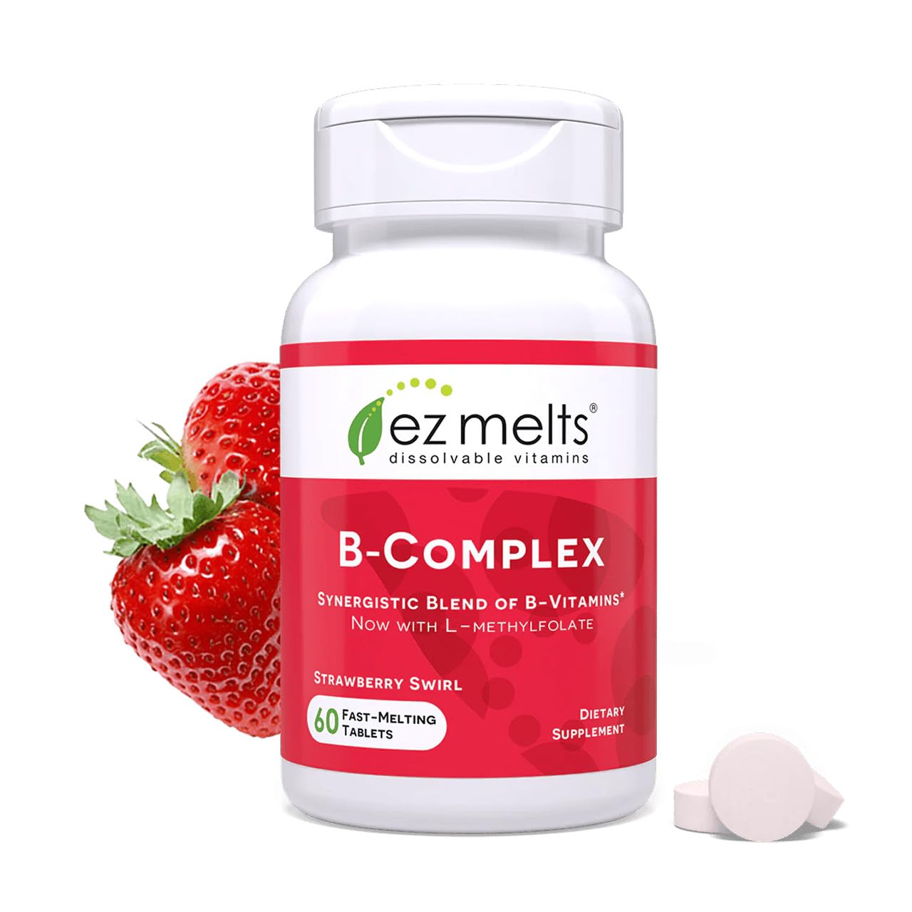 EZ Melts Dissolvable B-Complex - Vitamin B Complex - Provides Energy Metabolism & Heart Health Support - with Methylated B12 & Folate - Non-GMO & Vegan - Maple Wellness Supplements