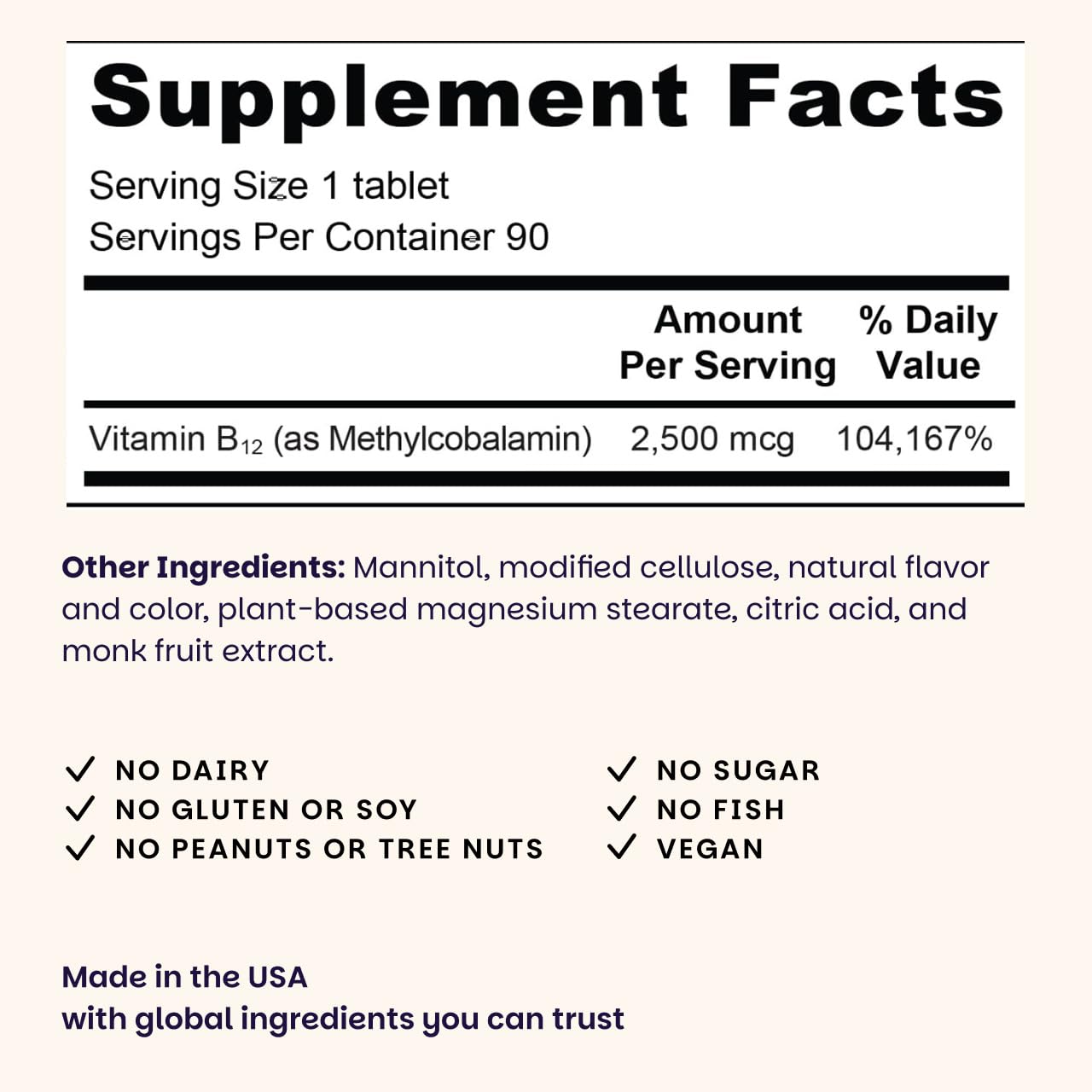 EZ Melts Dissolvable B12 2,500 mcg - Vitamin B12 for Energy & Immune Support - Non-GMO, Vegan & Gluten-Free - Maple Wellness Supplements