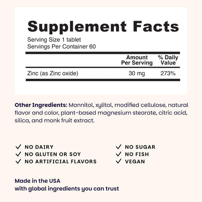EZ Melts Zinc - Supplement for Immune, Digestive & Skin Health Support - Non-GMO, Vegan & Gluten-Free - Blueberry Blast - Maple Wellness Supplements