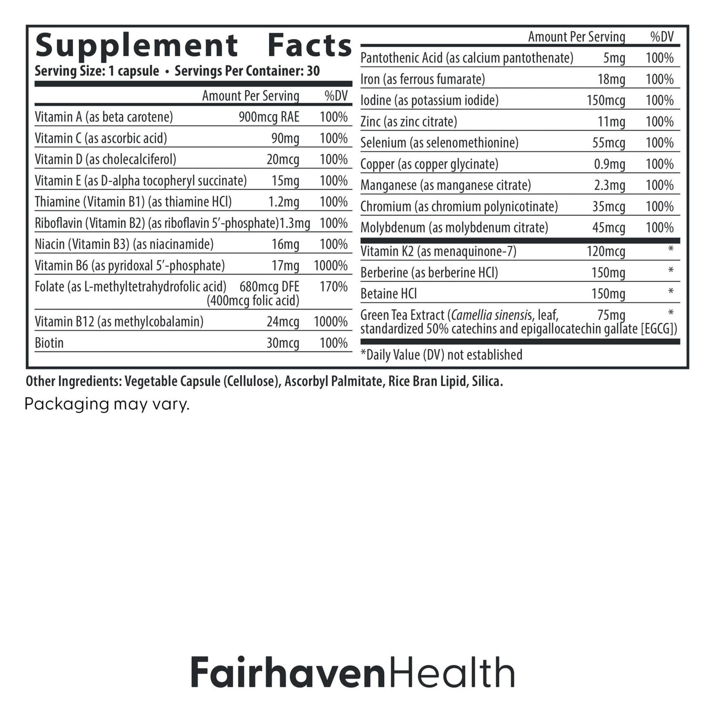 Fairhaven Health Menopause Multivitamin Essentials | Hormone Free Menopause Supplements for Women | Methylated Multivitamin for Women 50 and Over | Non-GMO | Perimenopause Supplements | 30 Capsules - Maple Wellness Supplements