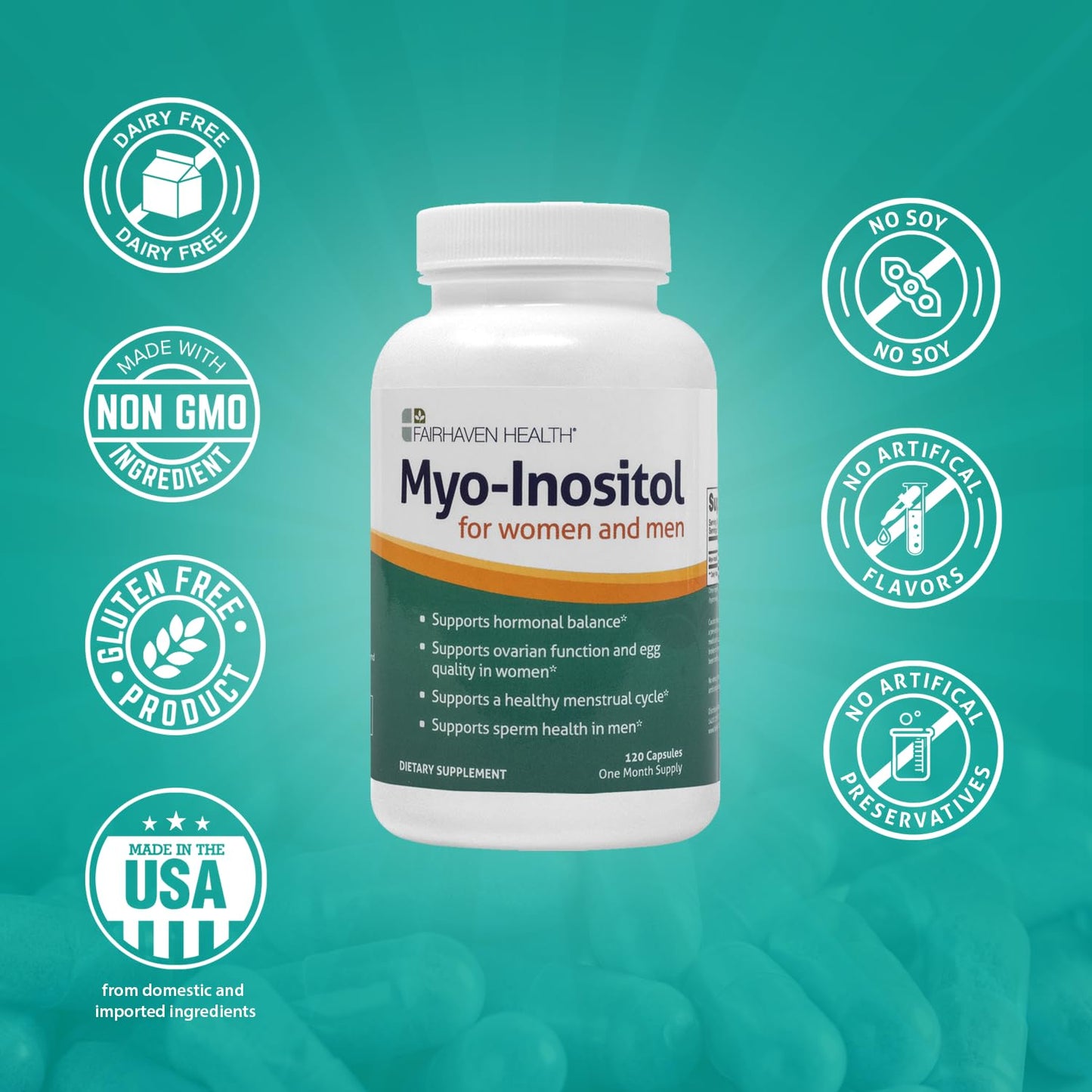 Fairhaven Health Myo-Inositol Supplement 2000mg | Male and Female Fertility Supplement - Maple Wellness Supplements
