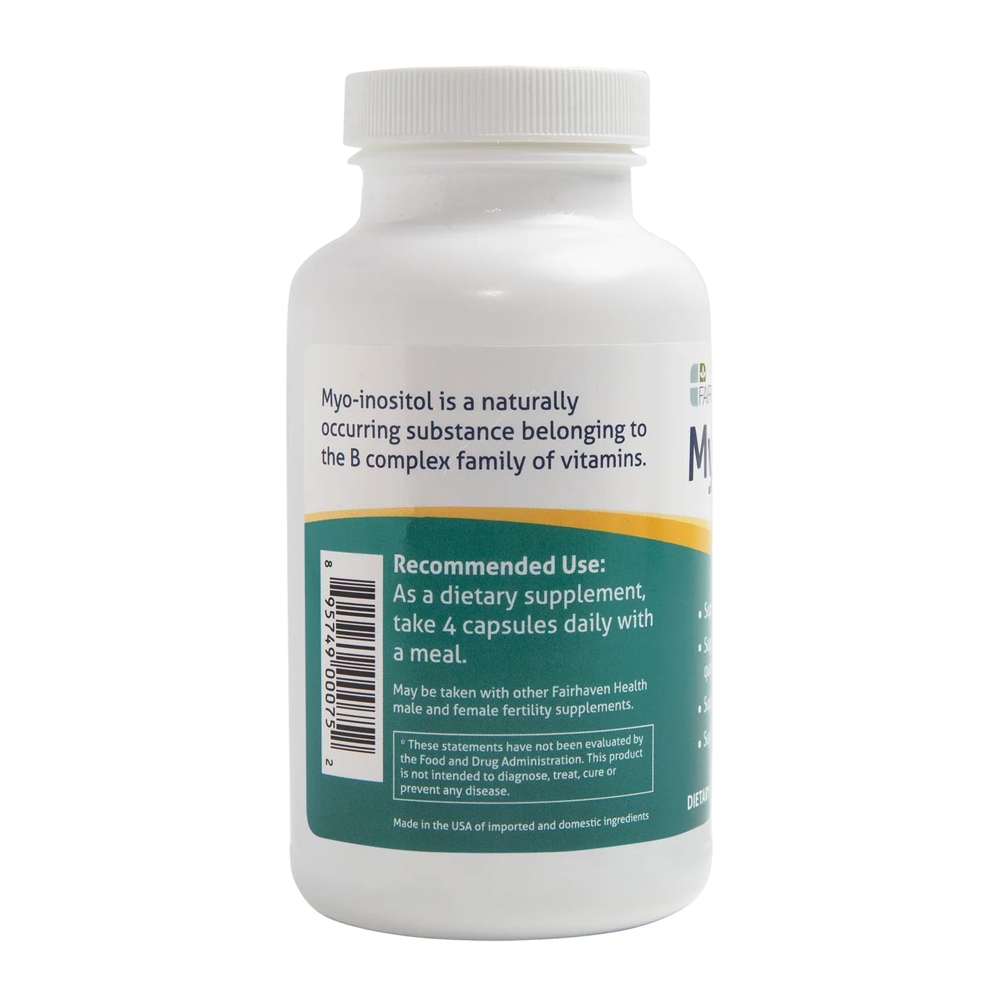 Fairhaven Health Myo-Inositol Supplement 2000mg | Male and Female Fertility Supplement - Maple Wellness Supplements