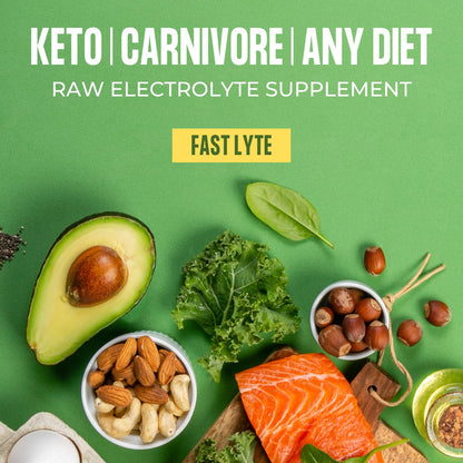 Fast Lyte Fasting Electrolyte Supplement Powder | No Sugar Unflavored Raw Electrolytes | 25% RDI Magnesium and Potassium with Trace Minerals | Carnivore & Keto Friendly - Maple Wellness Supplements