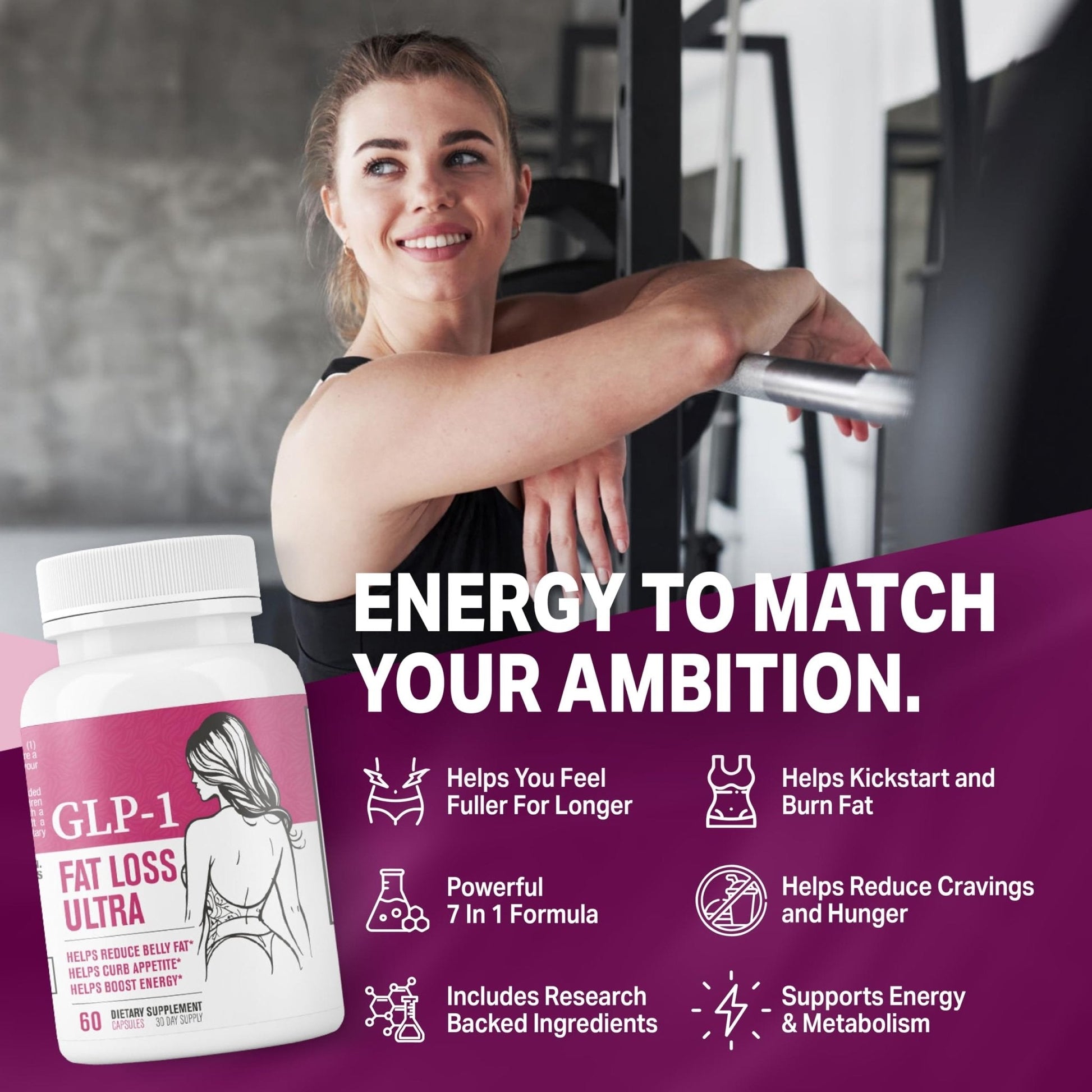 Fat Loss Ultra Appetite Suppressant & for Women | Supports Healthy Pathways Associated with Activity | 3rd Party Tested Supplement - 60 Capsules for Adults - Maple Wellness Supplements