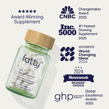 Fatty15 C15:0 Pentadecanoic Acid Supplement The Longevity Nutrient - 90 Vegan Capsules - 3X Cellular Benefits of Fish Oil EPA Omega 3 Supplements - Liver Support & Mitochondrial Health - Maple Wellness Supplements
