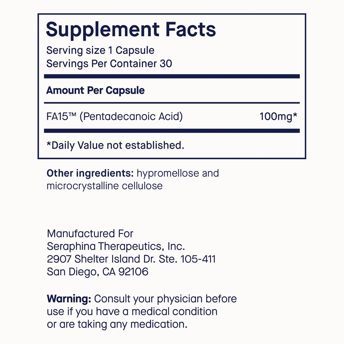 Fatty15 C15:0 Pentadecanoic Acid Supplement The Longevity Nutrient - 90 Vegan Capsules - 3X Cellular Benefits of Fish Oil EPA Omega 3 Supplements - Liver Support & Mitochondrial Health - Maple Wellness Supplements