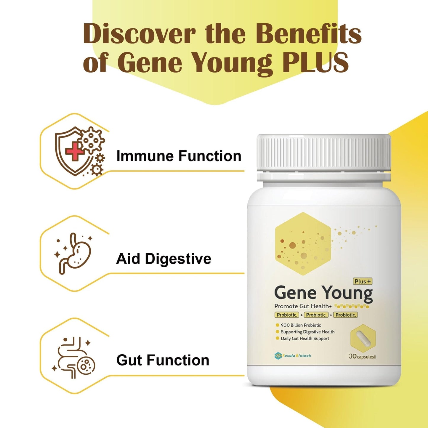Fecula Biotech Synbiotic for Gut Health | 3-in-1 Daily Prebiotic, Probiotic, Postbiotic for Digestive Health, Bloat & Immune Support - Maple Wellness Supplements