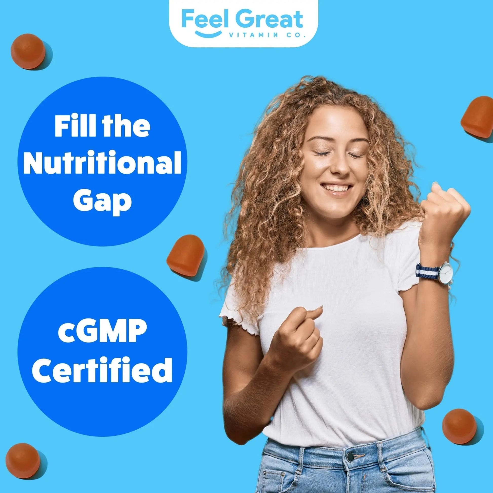 Feel Great Teen Vitamins Multivitamin Gummies | Citrus & Strawberry Flavor for Teen Boys & Girls | for Bone, Muscle & Immune Support | - Maple Wellness Supplements