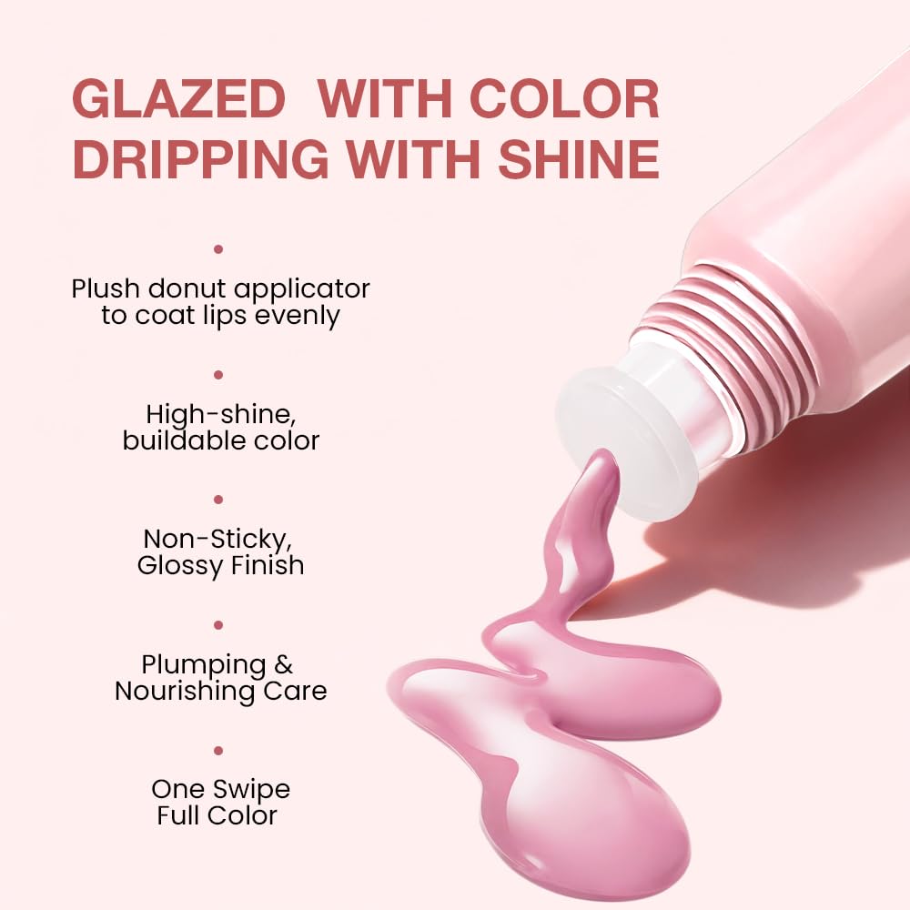 FeiCuiYun Lip Tinted Glowy Balm Hydrating Tinted Lip Serum Lip Gloss, Ultra-Hydrating Natural Vegan Lip Balm, Sheer-Tinted Shine & Hydration, Soothes & Softens Dry Lips Skincare (Light Pink) - Maple Wellness Supplements