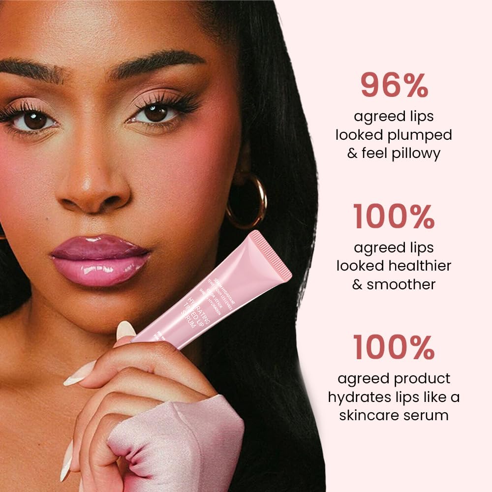 FeiCuiYun Lip Tinted Glowy Balm Hydrating Tinted Lip Serum Lip Gloss, Ultra-Hydrating Natural Vegan Lip Balm, Sheer-Tinted Shine & Hydration, Soothes & Softens Dry Lips Skincare (Light Pink) - Maple Wellness Supplements