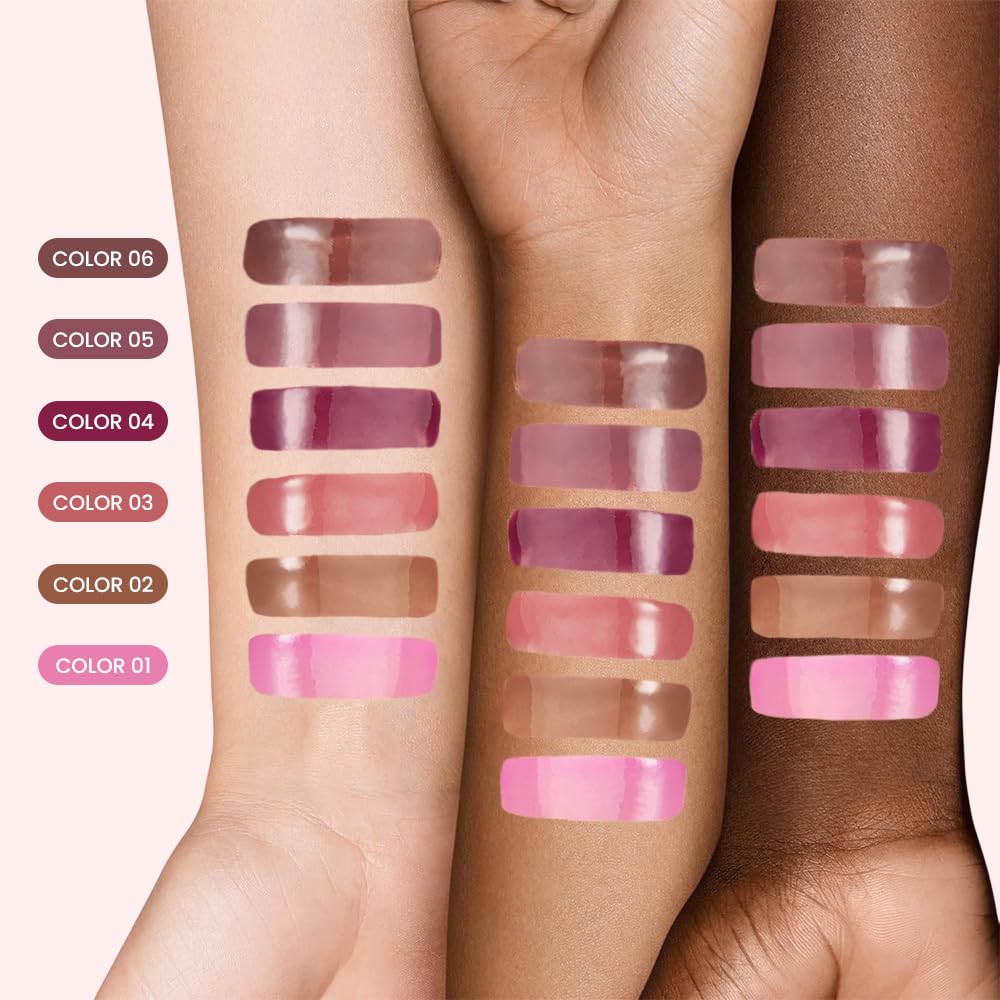 FeiCuiYun Lip Tinted Glowy Balm Hydrating Tinted Lip Serum Lip Gloss, Ultra-Hydrating Natural Vegan Lip Balm, Sheer-Tinted Shine & Hydration, Soothes & Softens Dry Lips Skincare (Light Pink) - Maple Wellness Supplements