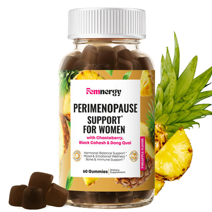 Femnergy Perimenopause Support Gummies for Women - Menopause Relief Estrogen & Hormone Balance Supplement with Black Cohosh Chasteberry Vitamins D3 B6 for Hot Flashes Night Sweats & Mood Swings - Maple Wellness Supplements