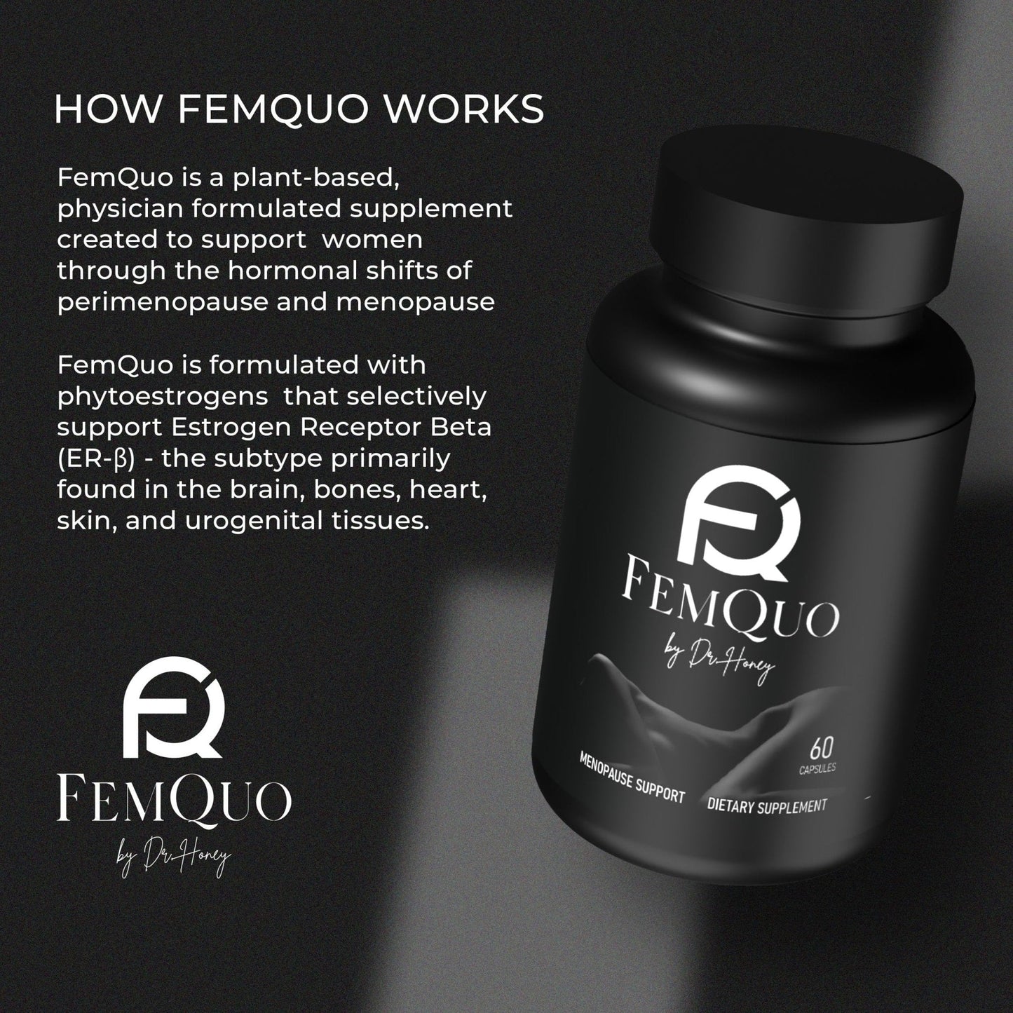 FemQuo by Dr. Honey Menopause & Perimenopause Support for Women Non Hormonal OBGYN Formulated with Rhapontic Rhubarb Red Clover Hops &Sage to Help Hot Flashes Night Sweats Sleep and Mood 60 Capsules - Maple Wellness Supplements