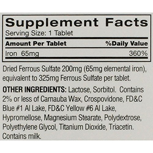 Feosol Original Iron Supplement Tablets, Non-heme, 65mg Iron per Pill, 1 Per Day, 120ct, 4 Month Supply, for Energy and Immune System Support, Made in USA - Maple Wellness Supplements