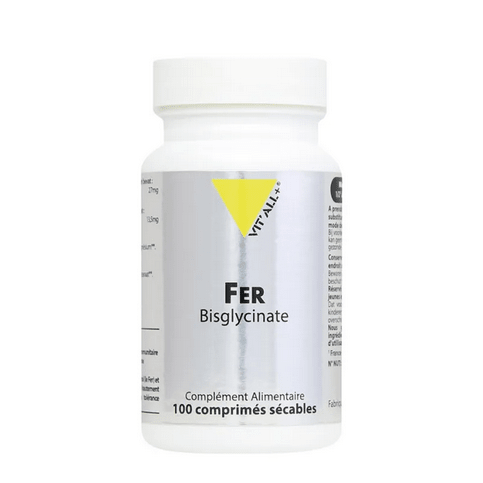 Fer Bisglycinate 27 mg 100 comprimés VIT'ALL+ - Maple Wellness Supplements