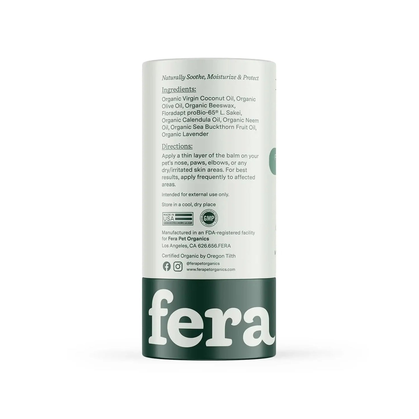 Fera Pets PawBiome® - Cat & Dog Balm for Paws and Nose with Postbiotics - Encourages Skin Recovery - Balances Skin Microbiome - Supports The Skin's Natural Barrier - 2 oz Stick - Maple Wellness Supplements