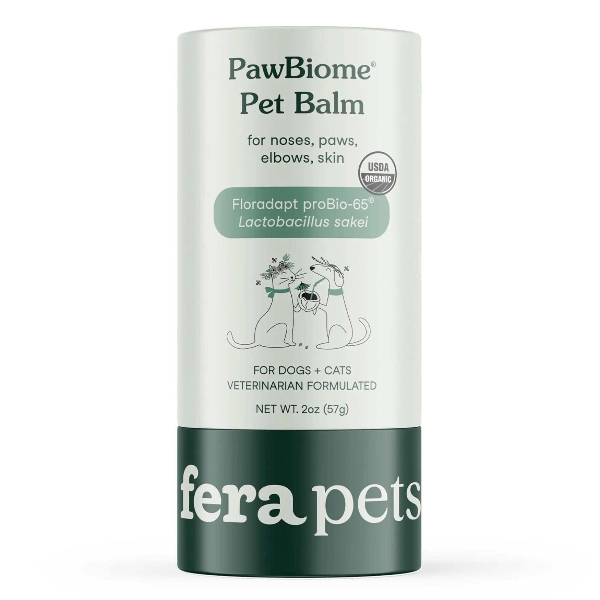 Fera Pets PawBiome® - Cat & Dog Balm for Paws and Nose with Postbiotics - Encourages Skin Recovery - Balances Skin Microbiome - Supports The Skin's Natural Barrier - 2 oz Stick - Maple Wellness Supplements