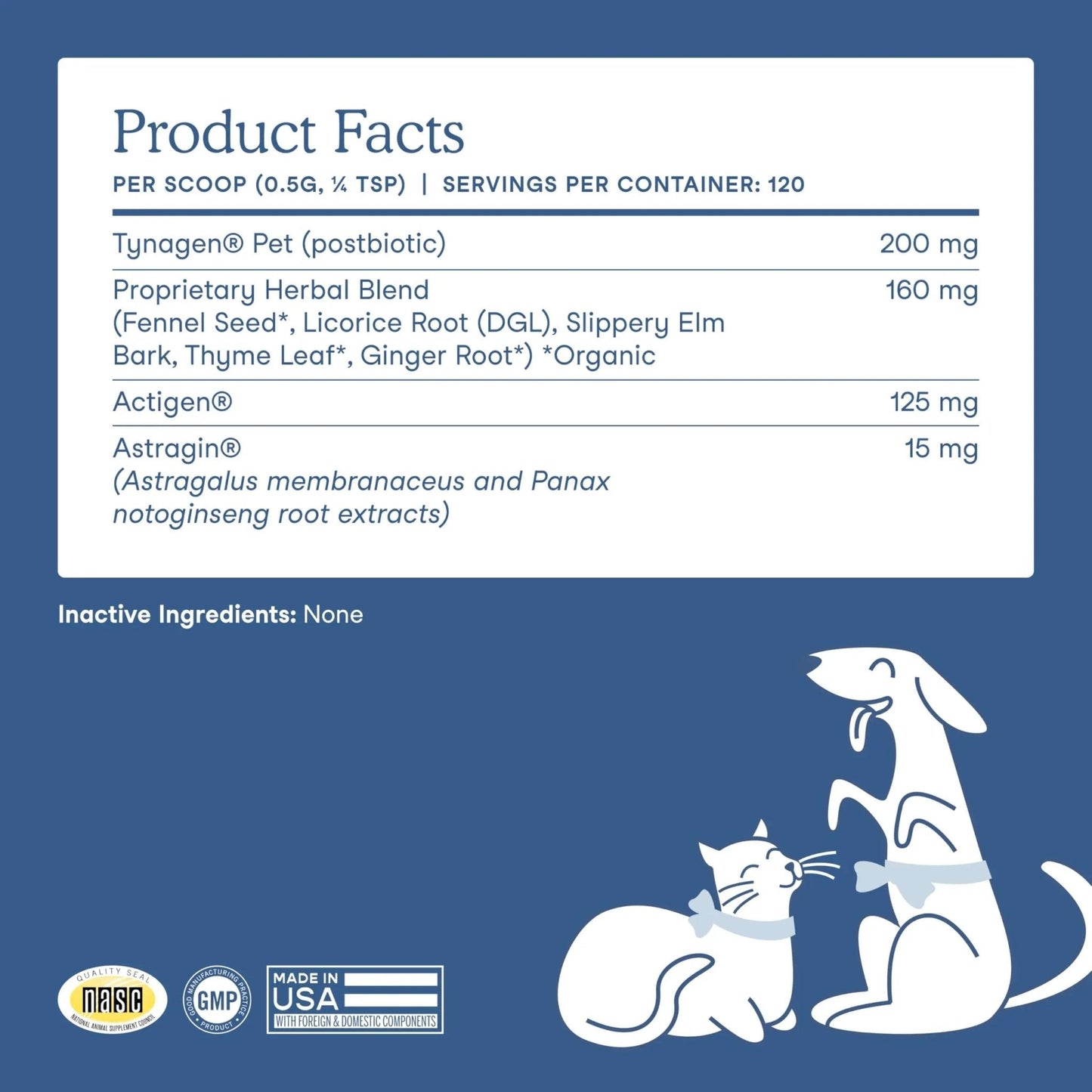 Fera Pets Postbiotics Plus Prebiotics for Dogs & Cats - with Slippery Elm - Promotes Optimal Digestive Health & Inflammatory Response - Enhances Immunity - 120 Scoops - Maple Wellness Supplements