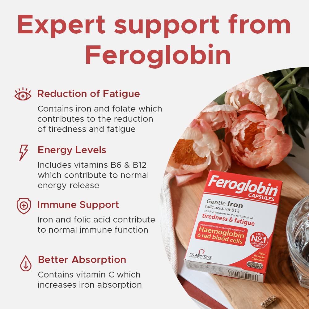 Feroglobin Iron Capsule Helps to reduce tiredness and fatigue - Maple Wellness Supplements