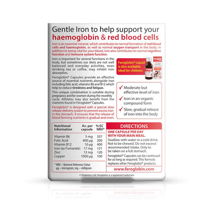 Feroglobin Iron Capsule Helps to reduce tiredness and fatigue - Maple Wellness Supplements