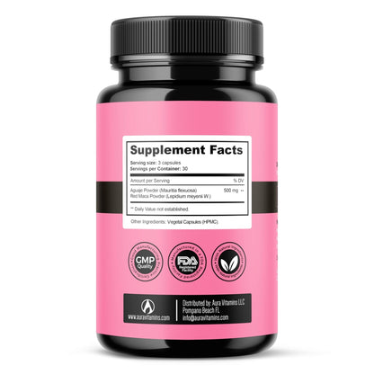 Fertili-t Female (90 Caps) Natural Fertility Support, Hormonal Balance & Prenatal Vitamins for Women, Conception Support, Natural Fertility Supplement with Aguaje & Red Maca (30-Day Supply) (1) - Maple Wellness Supplements