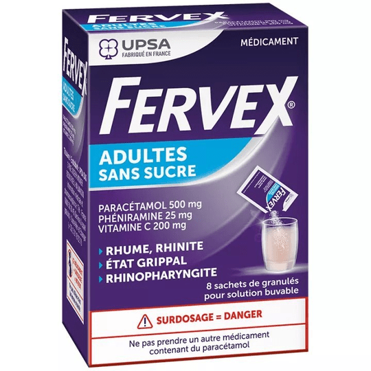 Fervex Adult Sugar Free 8 Sachets - Maple Wellness Supplements