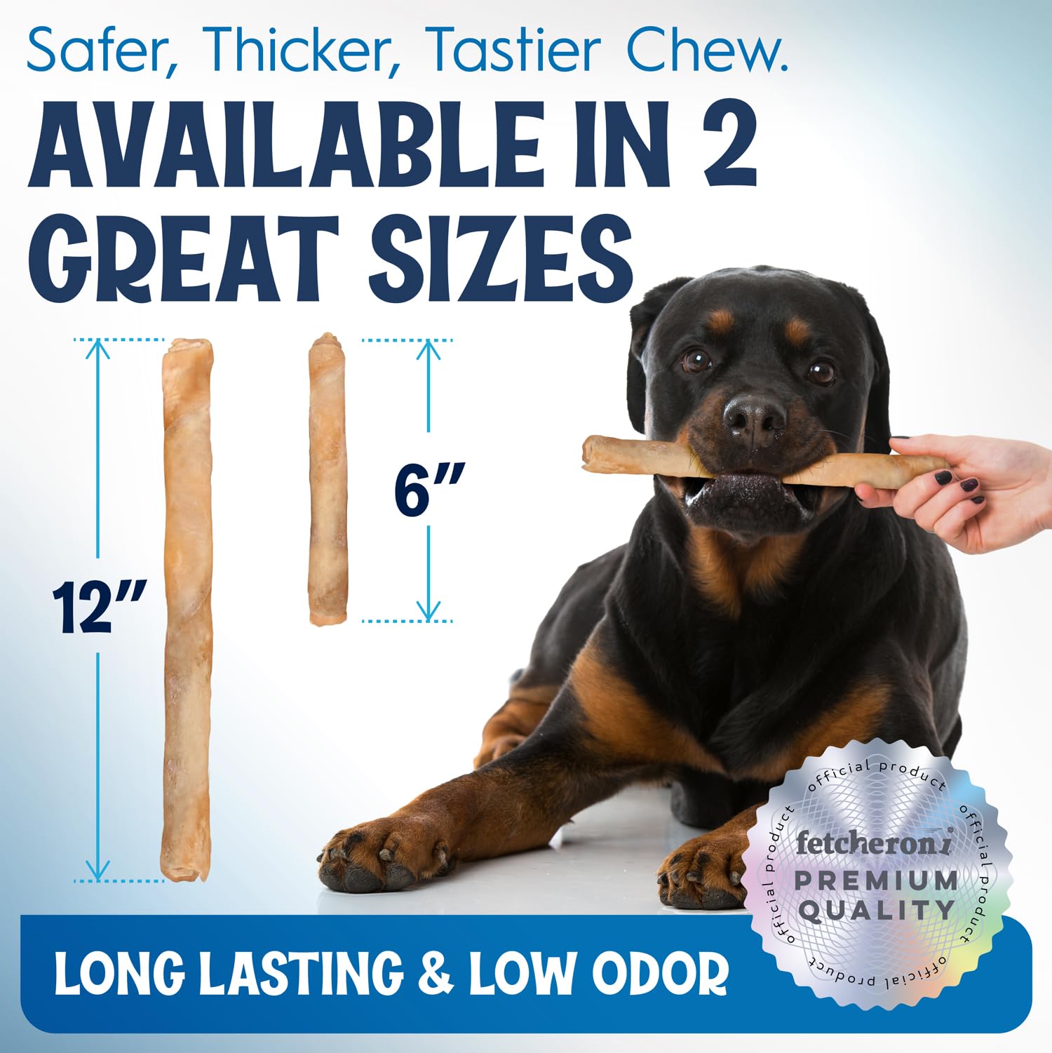 FETCHERONI 6" Collagen Sticks for Dogs – Low Odor Long-Lasting Bully Stick & Rawhide Alternative, Single Ingredient Beef Bone, High Protein Dental Treat, Vet Approved, Improves Joint Health – 20 Pack - Maple Wellness Supplements
